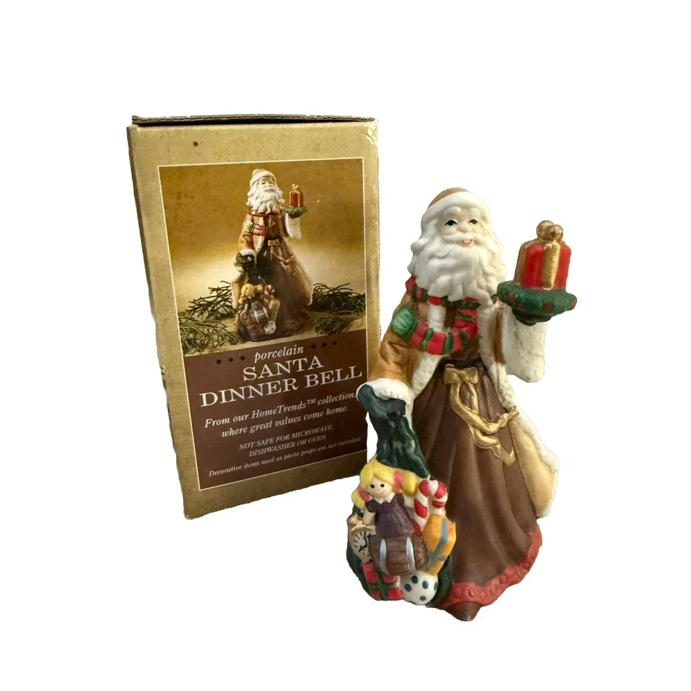 Home Tends Porcelain Santa Dinner Bell 5
